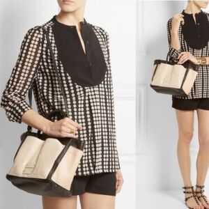See By Chloe Black and Cream Tote Bag